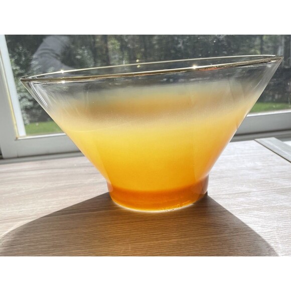 Vintage Orange Blendo Frosted Chip & Dip Bowl Set - Picture 15 of 16